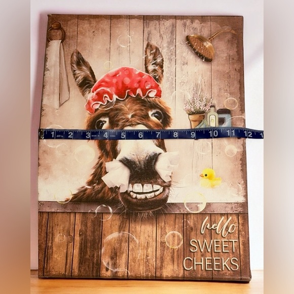Bathroom Decor Funny Canvas Wall Art Donkey Picture Decor Farmhouse NEW 12 X 16 - Picture 7 of 15